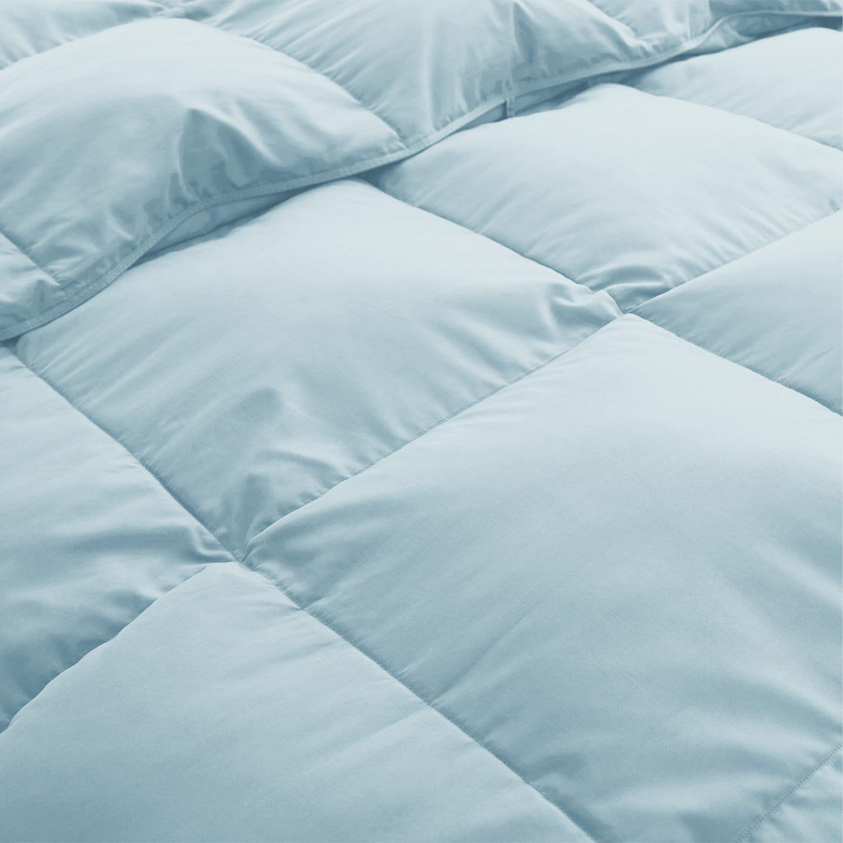 Peace Nest Lightweight Summer White Goose Down Feather Fiber Comforter Duvet Insert, Blue, Full/Queen