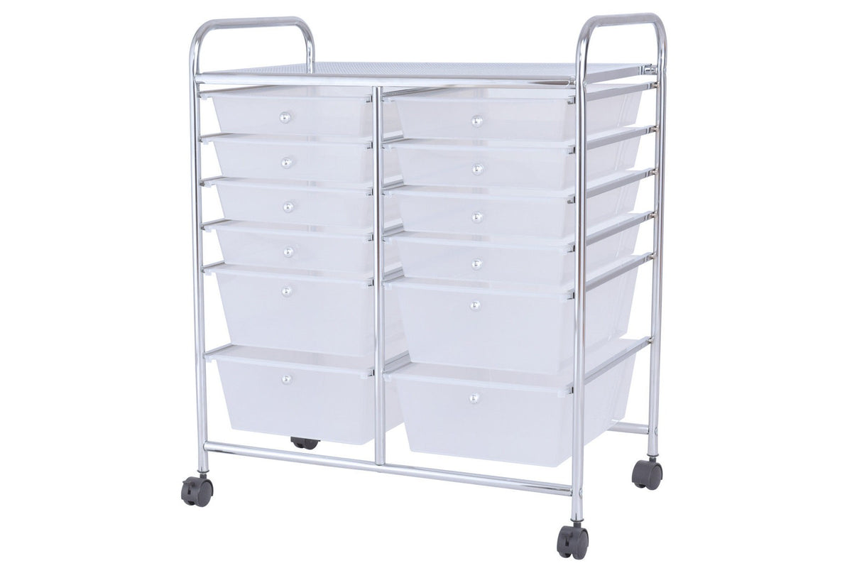 Costway 12 Drawer Rolling Storage Cart Scrapbook Paper Office School Organizer