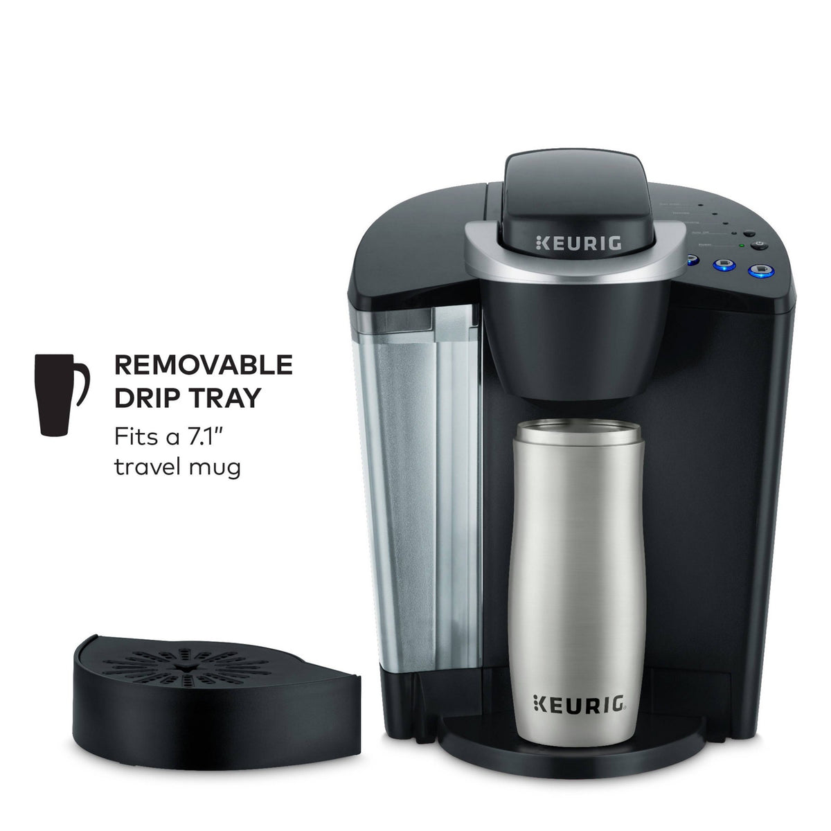 Keurig K-Classic Single-Serve K-Cup Pod Coffee Maker - K50 - Black: 48oz Capacity, Automatic Shut-Off, Removable Reservoir