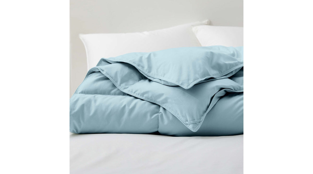 Peace Nest Lightweight Summer White Feather Down Comforter Duvet Insert, Blue, Full/Queen