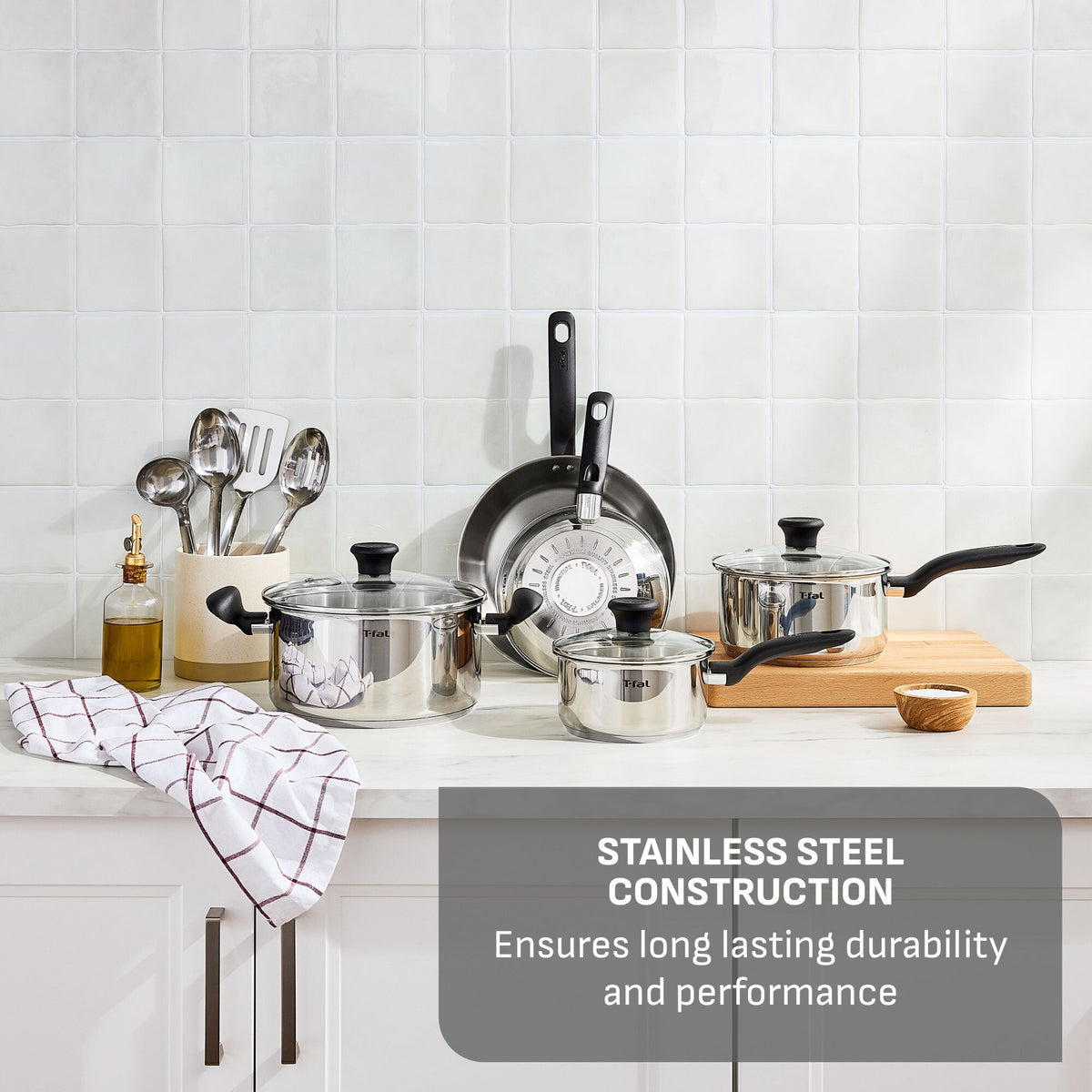 T-Fal Simply Cook 16pc Stainless Steel Cookware Set