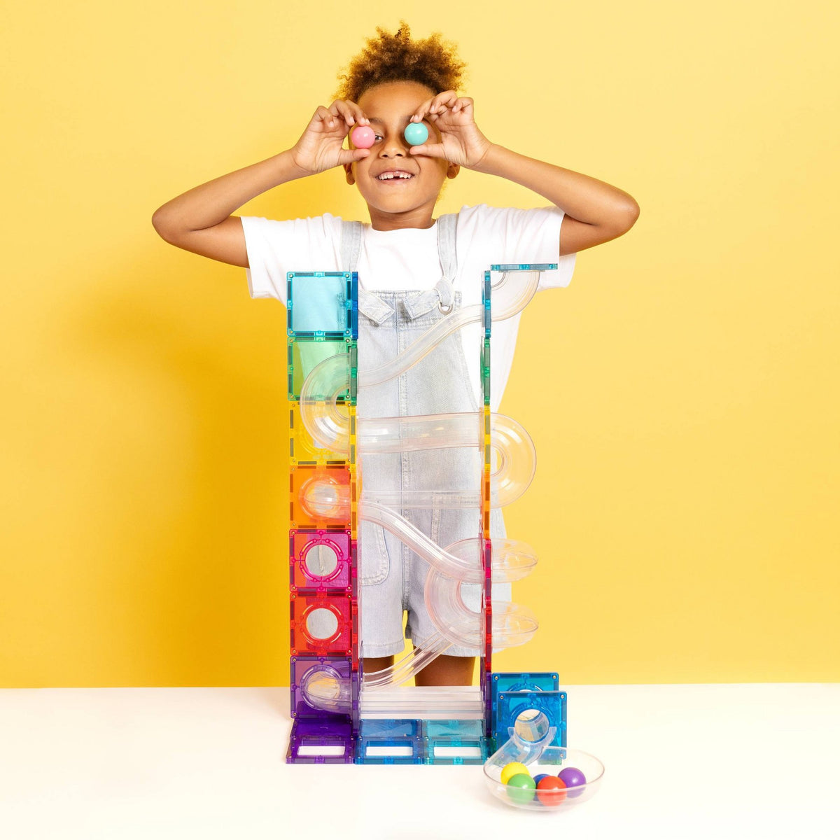 CONNETIX Magnetic Tiles Bright Ball Run Pack 122pc