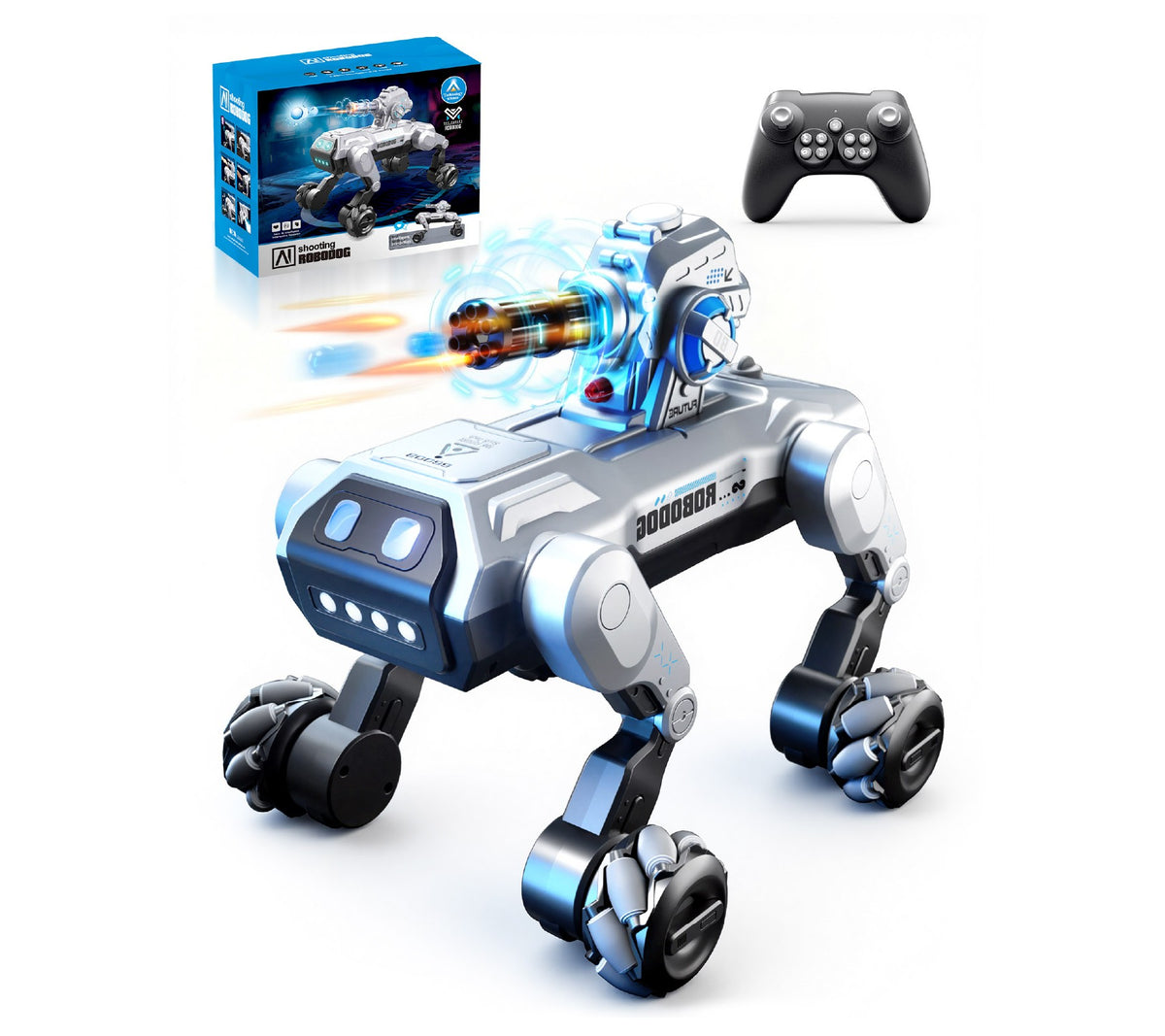 Intelligent Robot Dog Toy for Kids, Remote & Voice Control, Mecanum Wheels, Programmable Actions, Ages 6+
