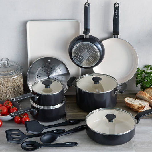 GreenPan Rio Advanced 16pc Ceramic Nonstick Cookware Set Black