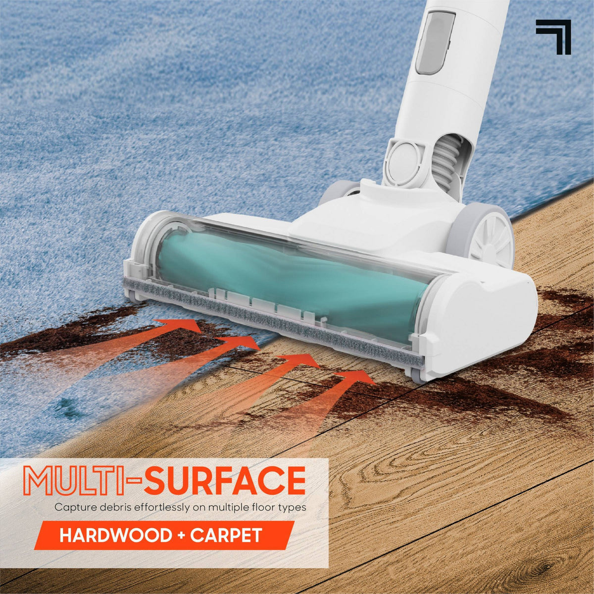 Sharper Image Cordless Vacuum Lightweight Stick and Handheld Combo White