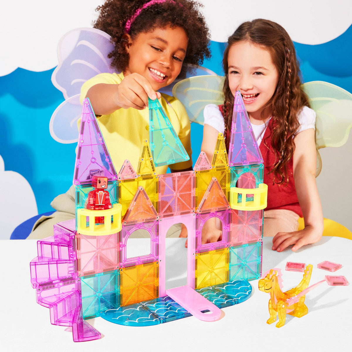 MAGNA-TILES Castle DLX: 48-Piece Magnetic Building Set for Creative Thinking & Engineering Skills