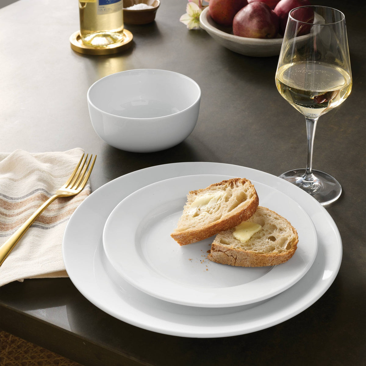12pc Porcelain Round Rim Dinnerware Set - Threshold™