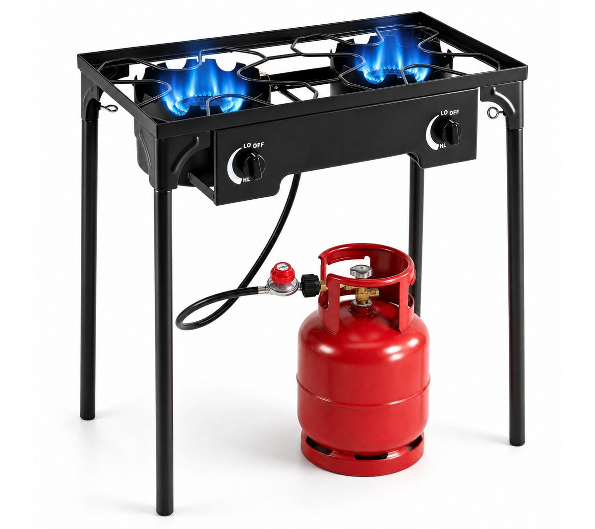 Costway Double Burner Gas Propane Cooker 160000 BTU Outdoor Picnic Stove Stand BBQ Grill