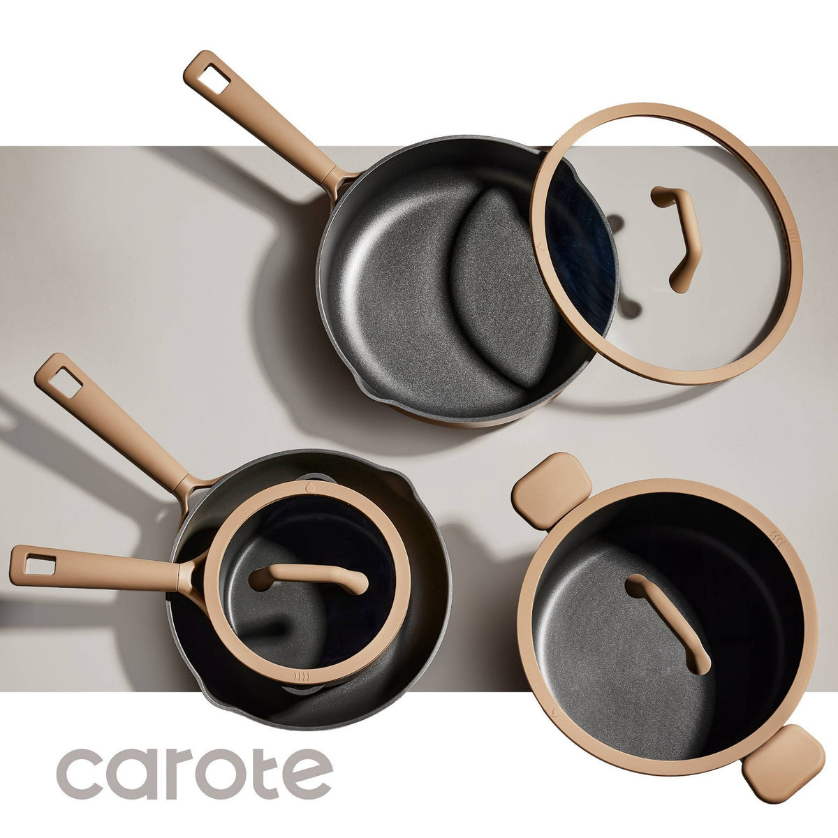 Carote 21pc Nonstick Cookware Set Taupe