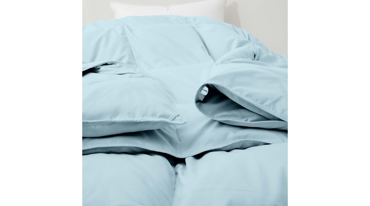 Peace Nest Lightweight Summer White Feather Down Comforter Duvet Insert, Blue, Full/Queen