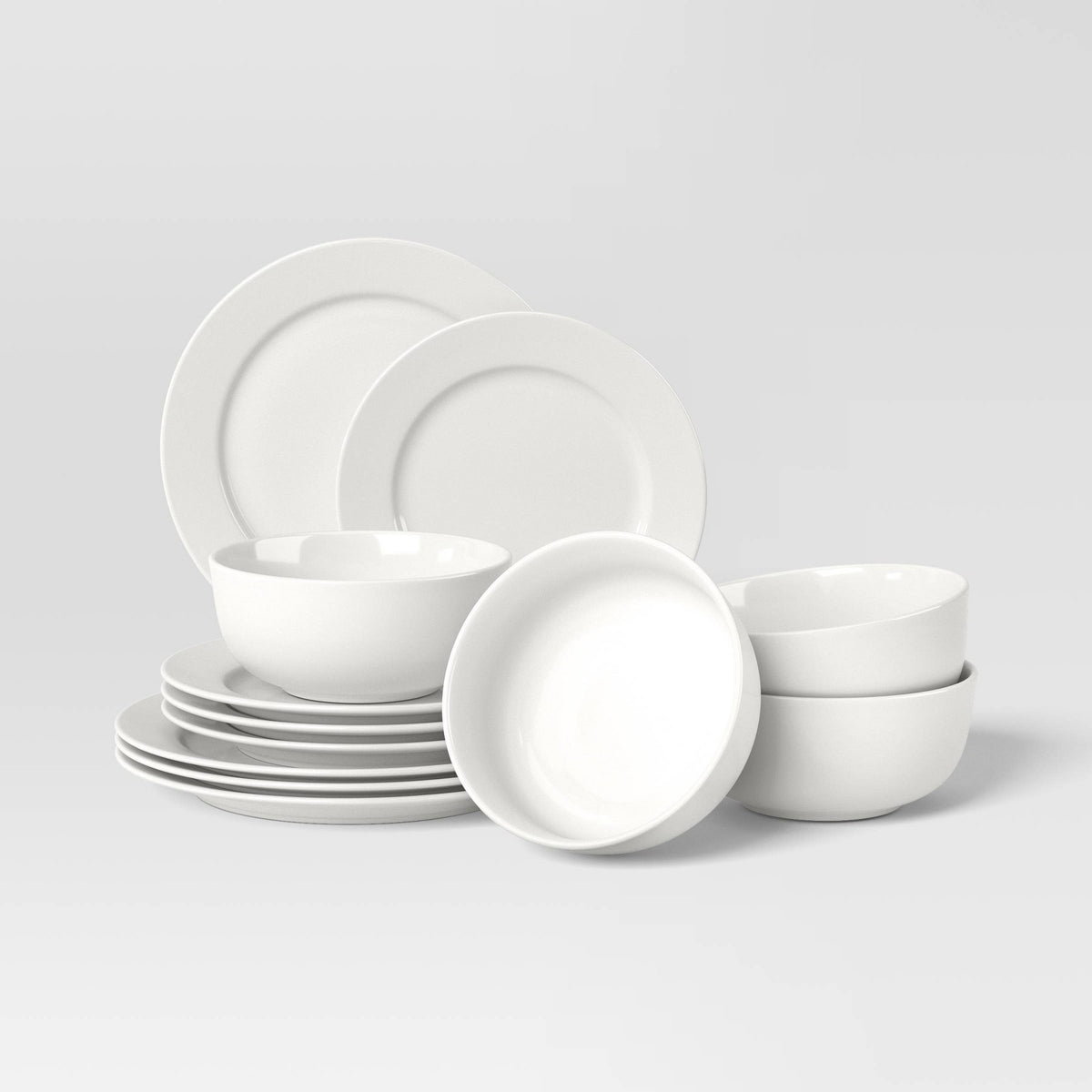 12pc Porcelain Round Rim Dinnerware Set - Threshold™