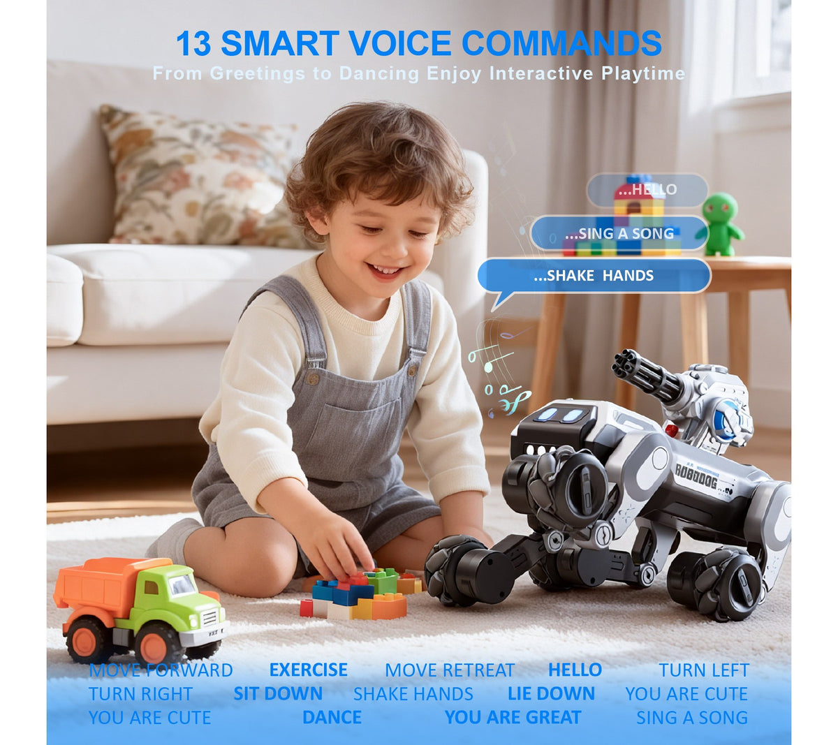 Intelligent Robot Dog Toy for Kids, Remote & Voice Control, Mecanum Wheels, Programmable Actions, Ages 6+