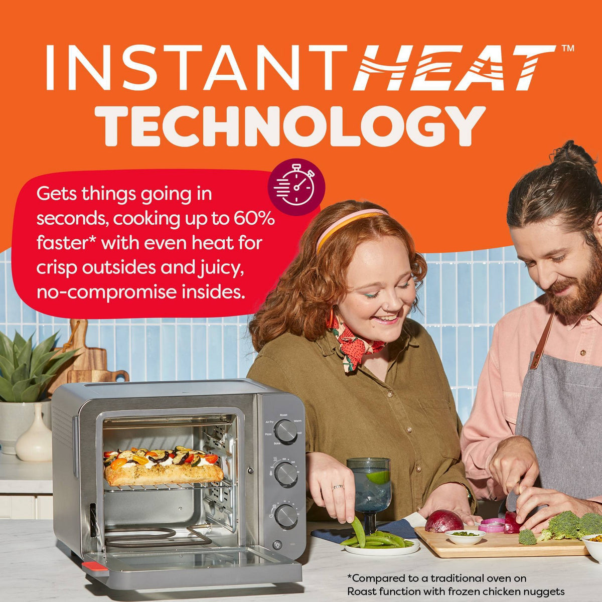 Instant Pot InstantHeat 4 Slice Air Fryer Toaster Oven, 7-in-1, No Preheat Required Air Fry, Bake, Toast, Roast, Broil, Warm, and Make Pizza