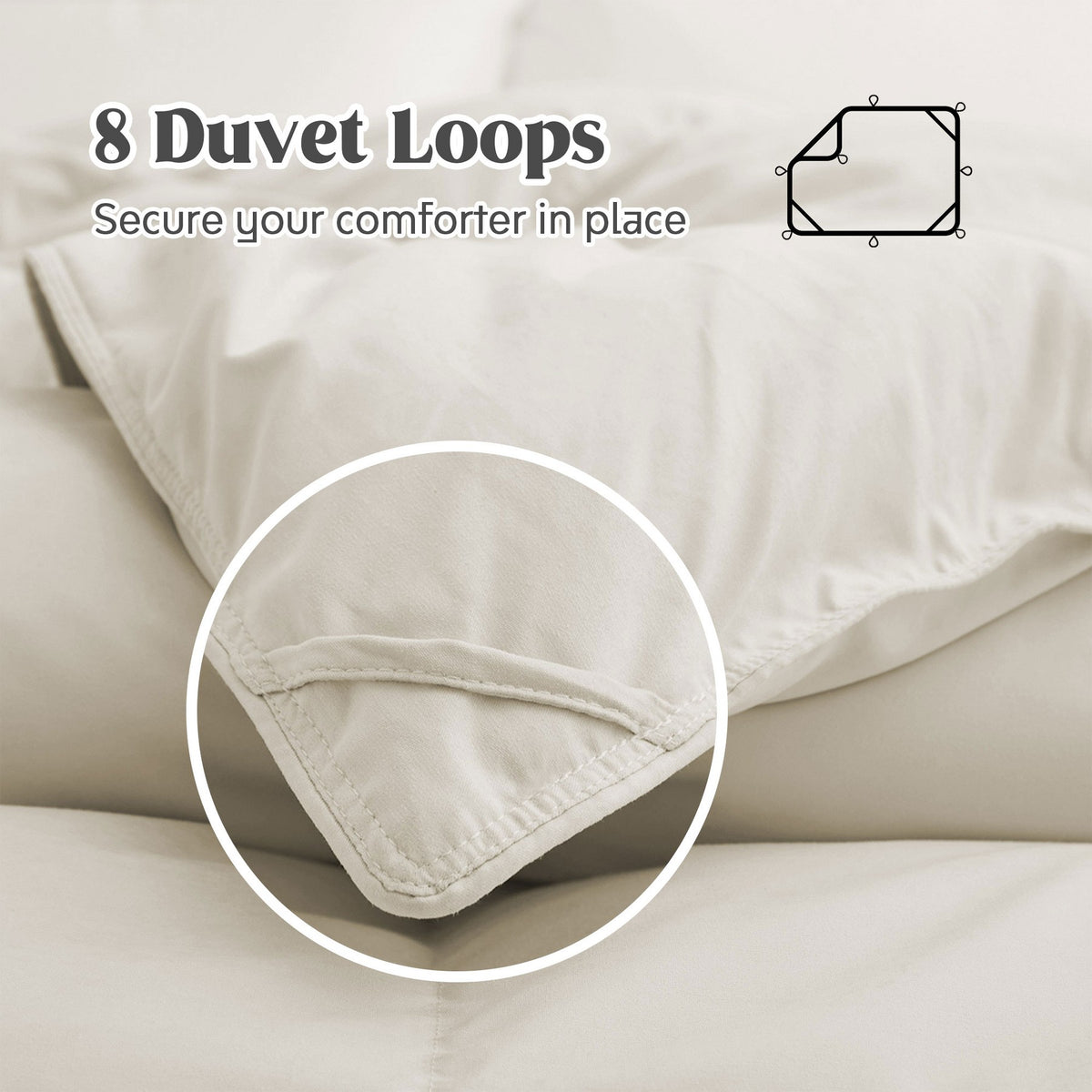 Peace Nest Ultra Soft Noiseless Down Comforter, Natural All Season Duvet Insert, Beige, Full/Queen, 88x88"