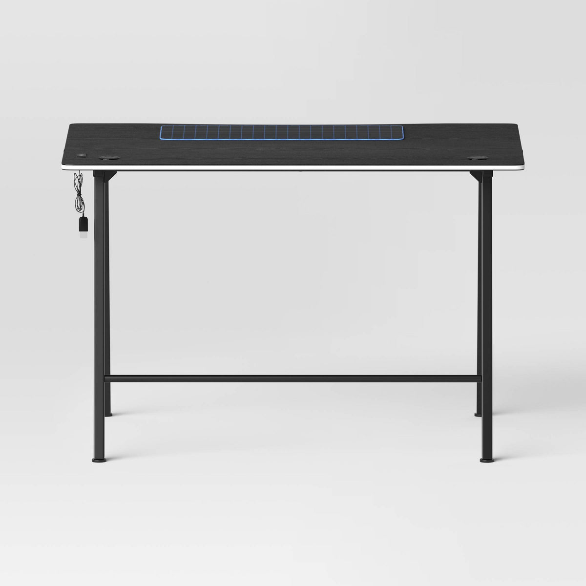 Gaming Desk with LED Lights and Headphone Holder Black - Room Essentials™