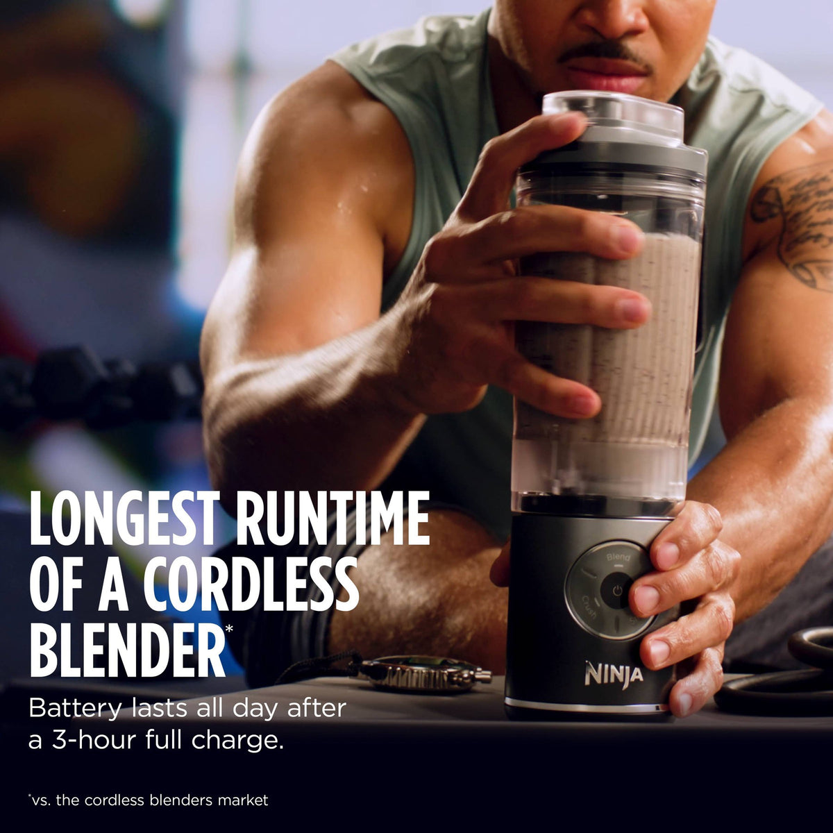 Ninja Blast 22oz Max Portable Blender Cool Gray BC251GY: Personal Blender, 3 Speeds, Dishwasher-Safe, Lithium Ion Battery