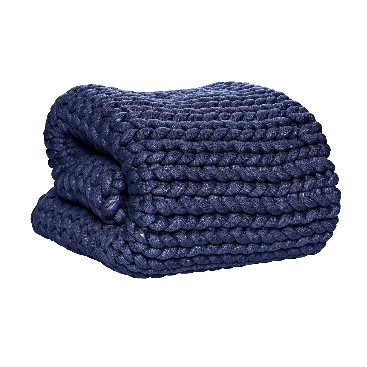 48"x72" 12lbs Chunky Knit Weighted Blanket Blue - Tranquility