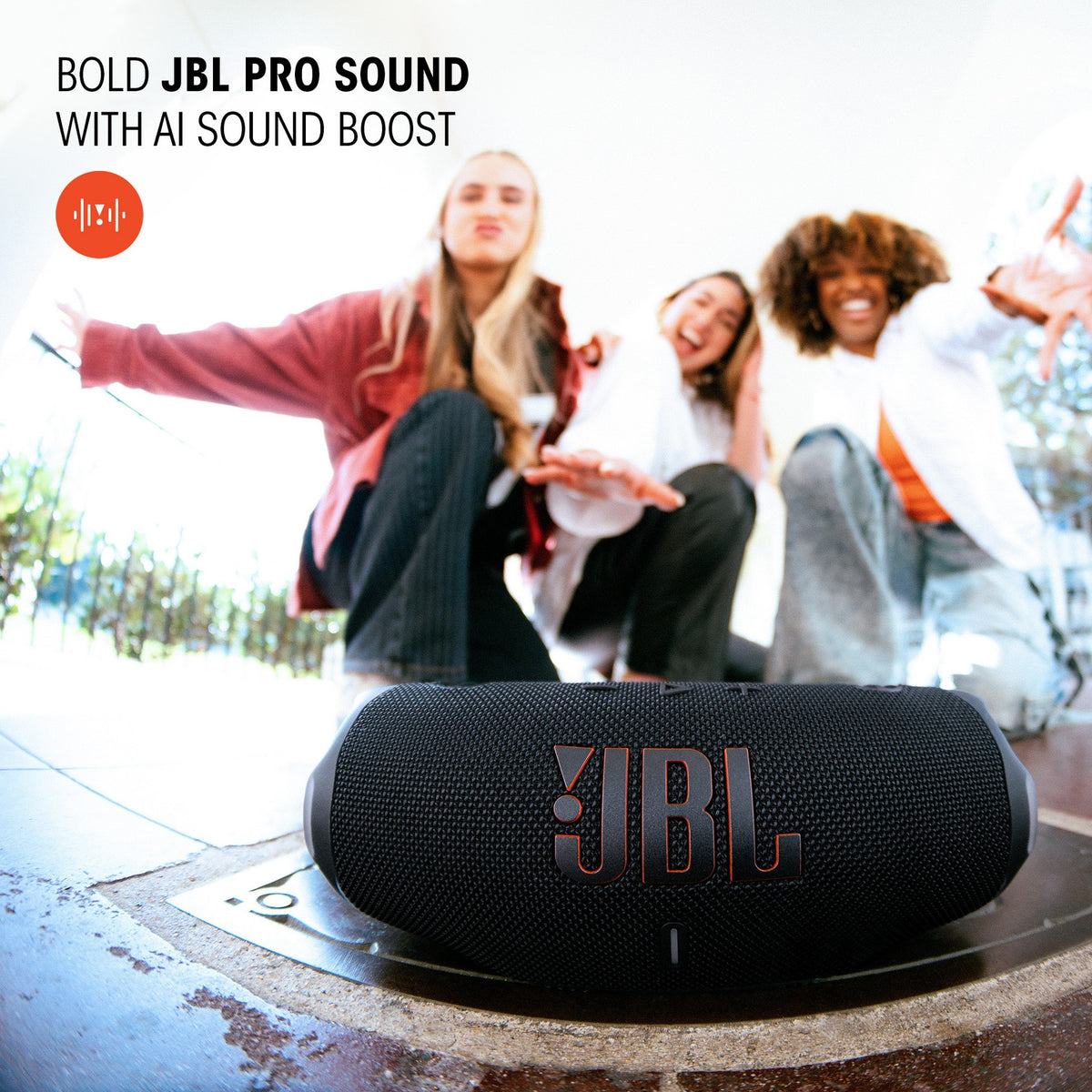 JBL Charge 6 Portable Speaker - Black: USB-C, Bluetooth, IP68, 28-Hour Charge Life