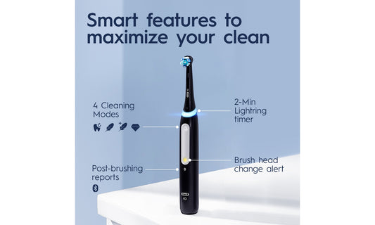Oral-B iO4 Gum & Sensitive Electric Toothbrush with Timer and Multiple Brush Modes - White