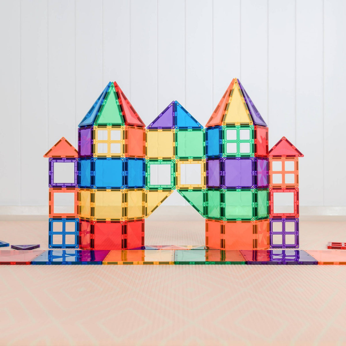 CONNETIX Magnetic Tiles Rainbow Starter Pack Building Blocks 60pc: Educational Toy Blocks for Creative Thinking