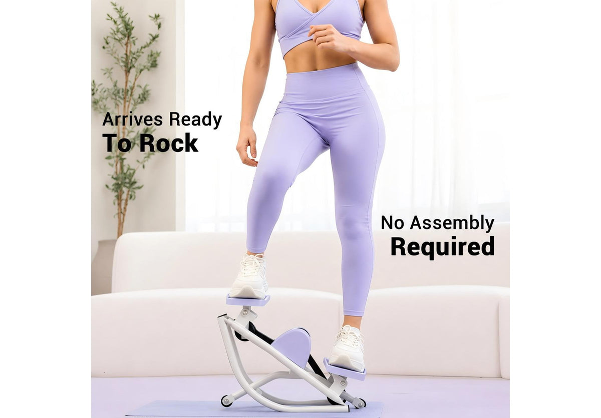 Rocking Stepper Exercise Machine with Side Step Motion, Compact Home Cardio Equipment with Resistance Bands, Full Body Workout Trainer for Legs