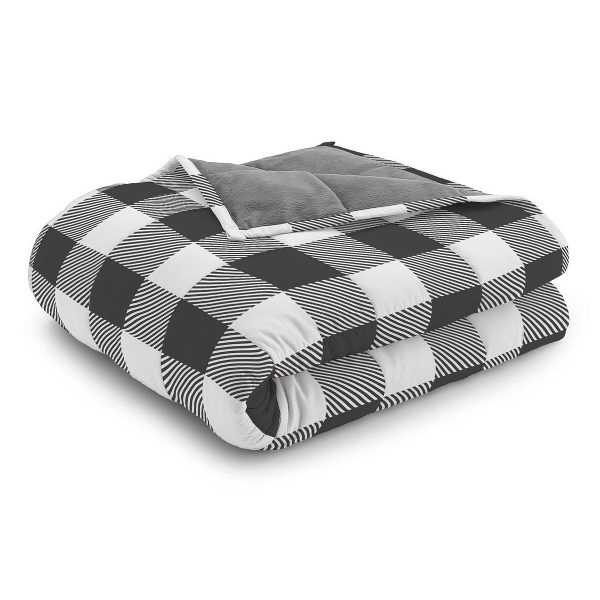 Ella Jayne Weighted Blanket, 12lb - Black/White - 12 lb
