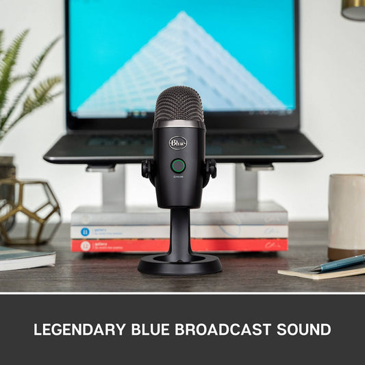 Blue Yeti Nano Premium USB Microphone - Black: Condenser, Cardioid & Omnidirectional