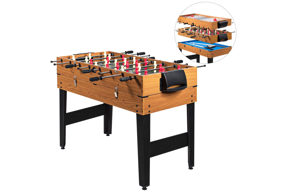 Costway 48'' 3-In-1 Multi Combo Game Table Foosball Soccer Billiards Pool Hockey For Kids