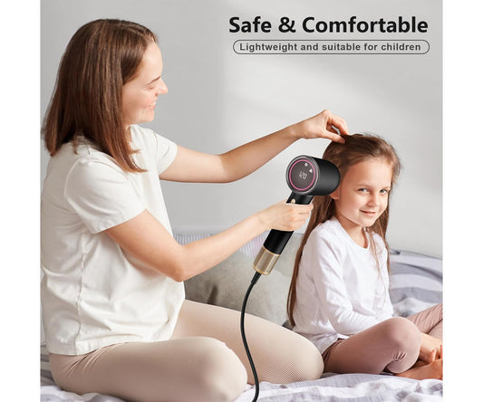 SUGIFT Ionic Hair Dryer / Blow Dryer for Women – High-Speed Brushless Motor with Diffuser & Concentrator, LCD Display, Quiet, All Hair Types