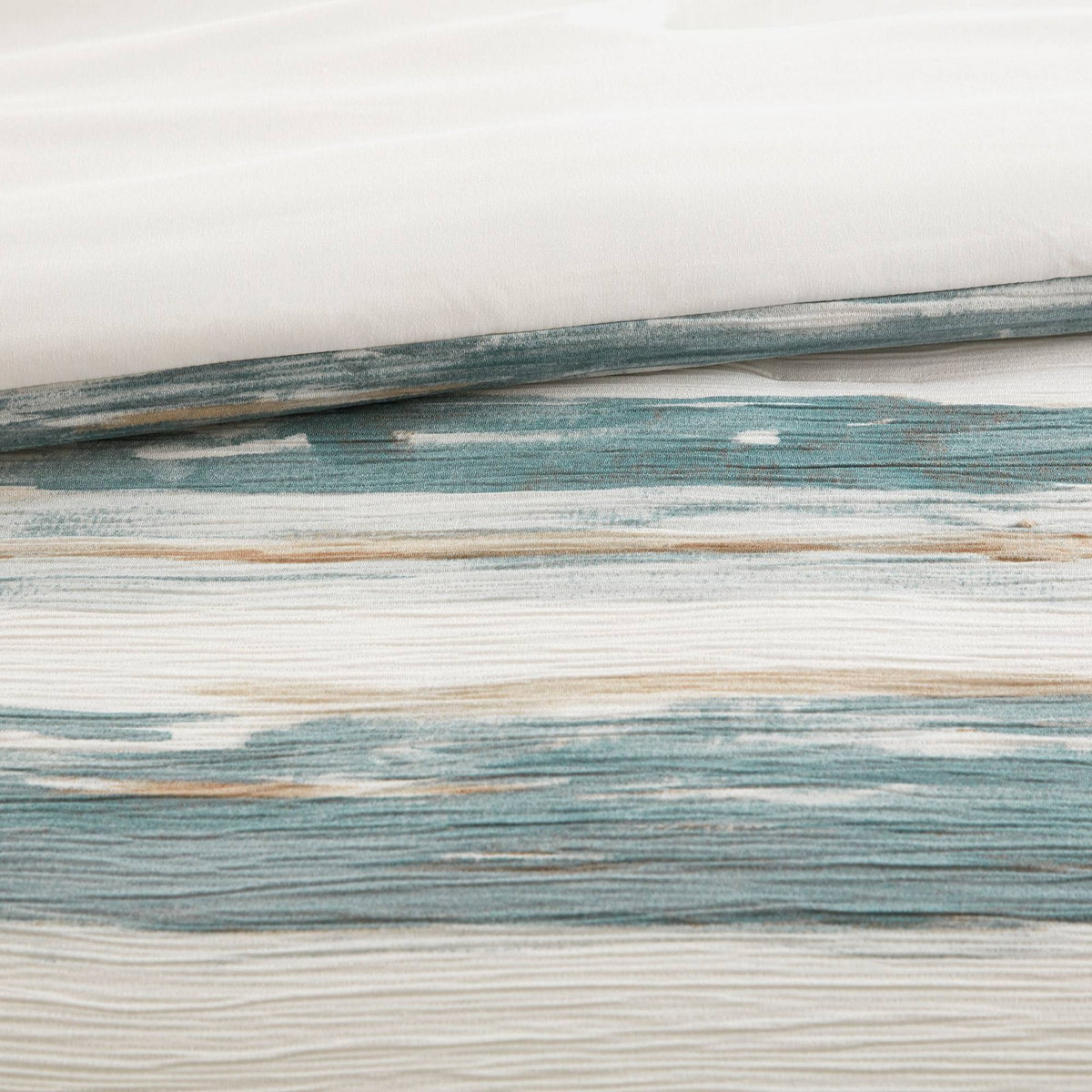 5pc Queen Watercolor Striped Bedding Set Blue