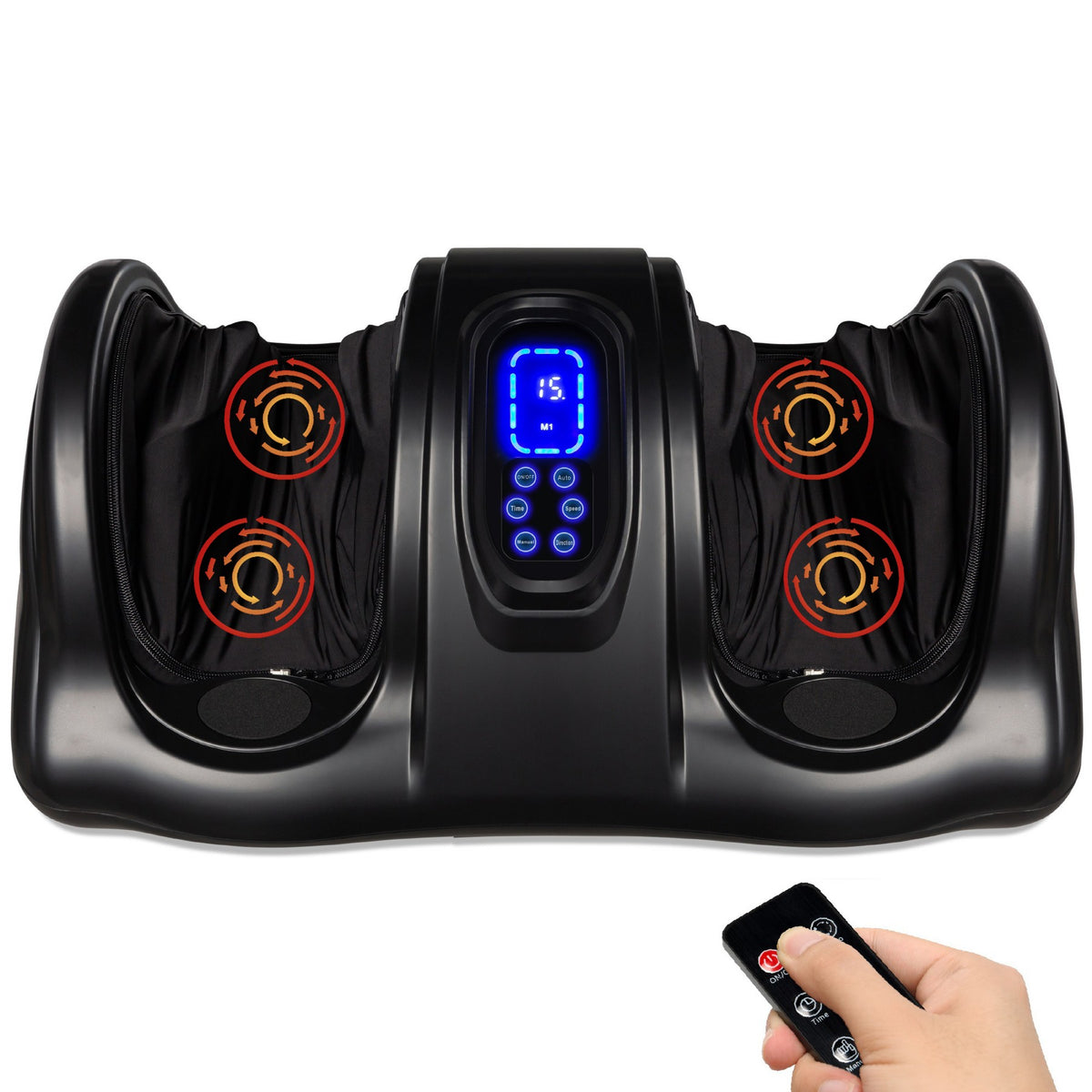 Best Choice Products Therapeutic Kneading & Rolling Shiatsu Foot Massager w/ High Intensity Rollers, Remote - Black