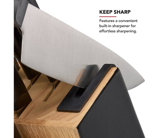 KitchenAid 14pc 2-Tone Block Knife Set Black: High Carbon Stainless Steel, Forged Cutlery, Hand Wash, Lifetime Warranty