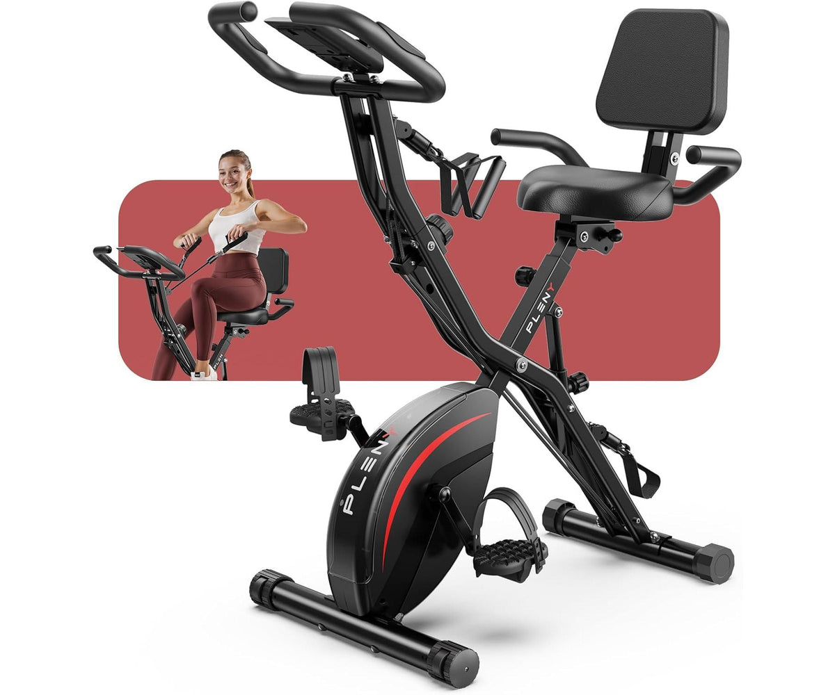 Folding Exercise Bike, 5 IN 1 Stationary Bikes for Home, 330LB Weight Capacity ,Indoor Workout Cycling Bike for Home Gym