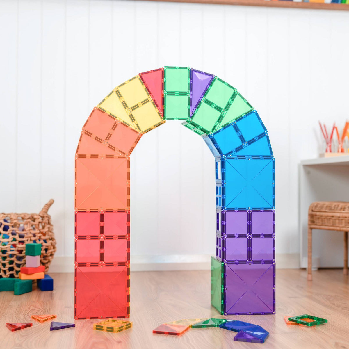 CONNETIX Magnetic Tiles Rainbow Starter Pack Building Blocks 60pc: Educational Toy Blocks for Creative Thinking