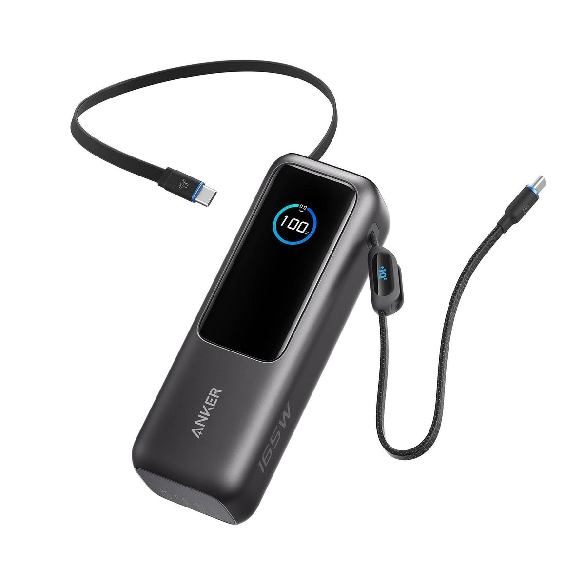 Anker Power Bank 25K 165W Built-In and Retractable Cable: Charges 4 Devices Simultaneously