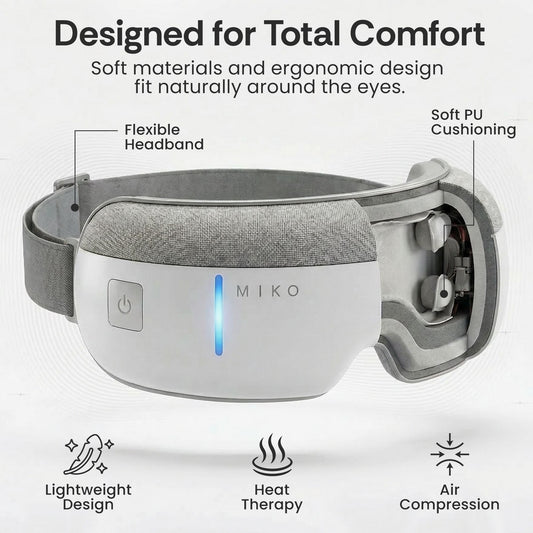 Miko Eye Massager with Heat, Air Pressure, 4 Massage Modes & Bluetooth Music, Gaze