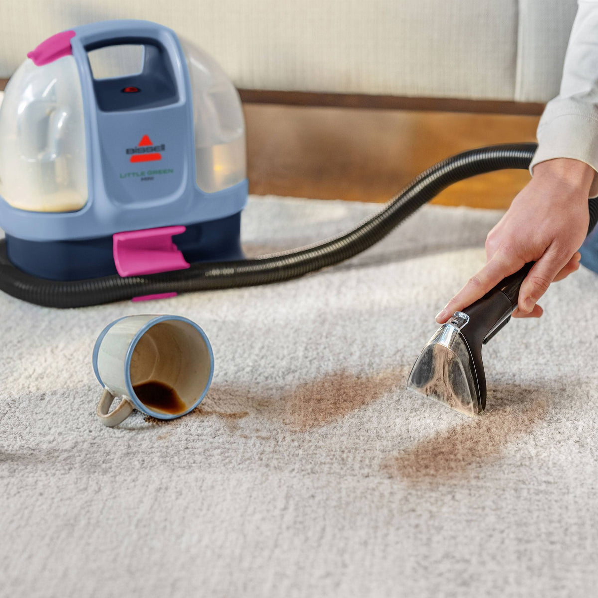 BISSELL Little Green Mini Corded Portable Carpet Cleaner 4064T - 4" Cleaning Path Blue