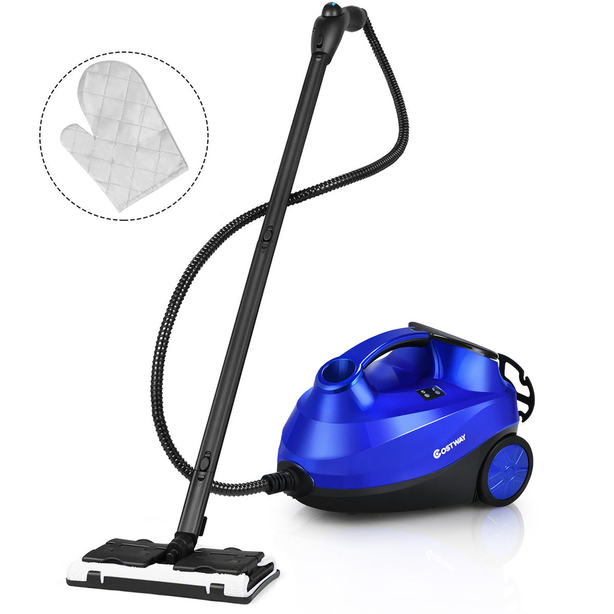 Costway 2000W Heavy Duty Steam Cleaner Mop Multi-Purpose W/19 Accessories Blue