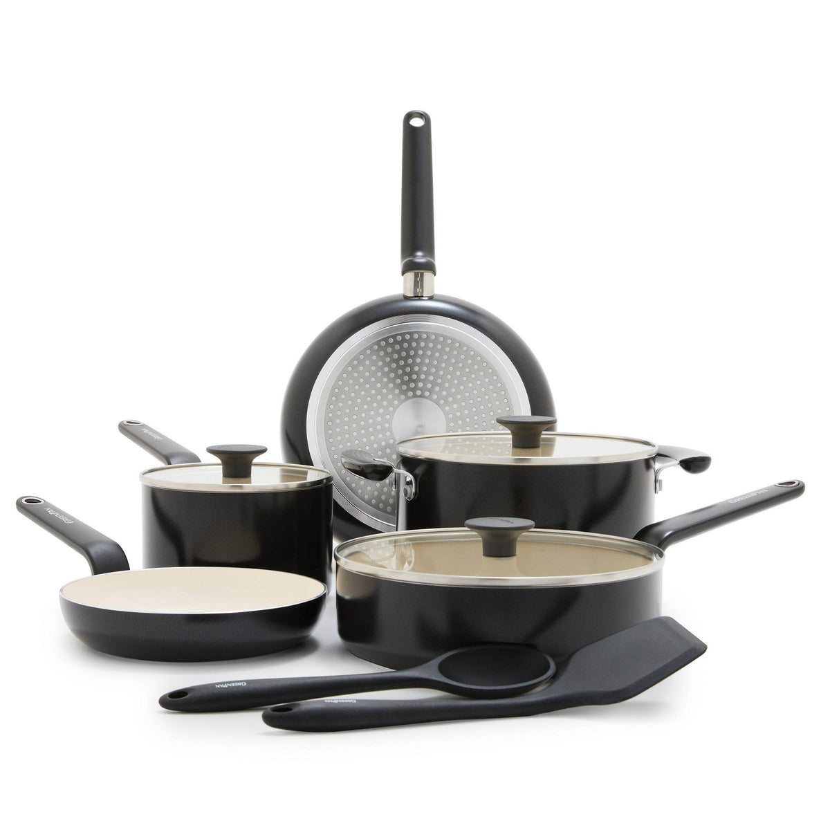 GreenPan Rio Advanced 10pc Ceramic Nonstick Cookware Set Black