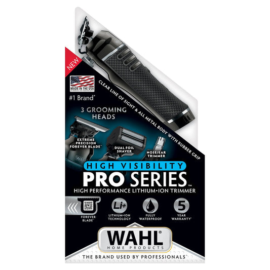 Wahl Pro Series Premium High Visibility Cordless Electric Beard Trimmer, Shaver, and Nose Trimmer for Men
