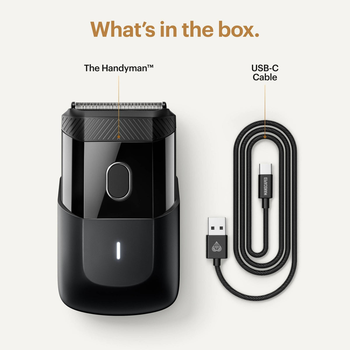 Manscaped The Handyman Compact Face Shaver, Portable SkinSafe Men's Travel Facial Hair Electric Razor