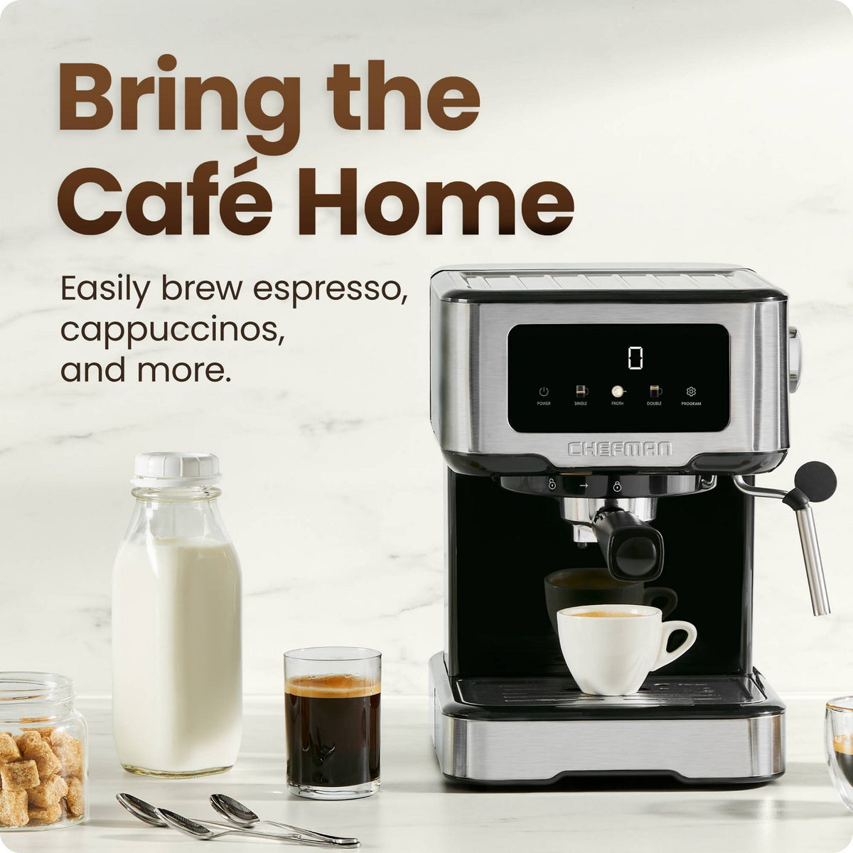 Chefman CraftBrew Espresso Machine Stainless Steel