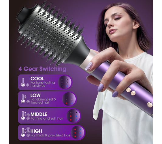 Teendow Vincofy 7 in 1 Hair Styler &Hair Dryer Brush ,Detachable Blow Dryer Brush for Volumizing & Straightening,With Negative Ions,Auto-Wrap Curler