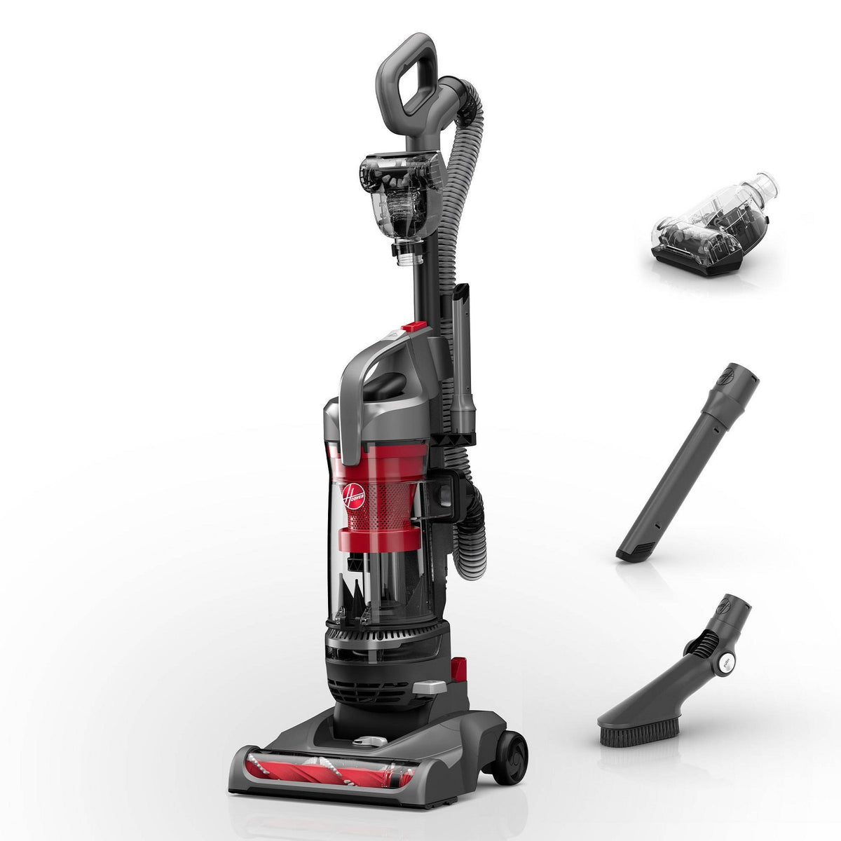 Hoover Pet Rewind Upright Vacuum UH77400V 11" Cleaning Path Gray/Red