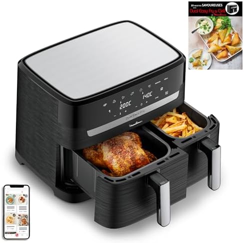 2026 Moulinex air fryer two compartments, very large capacity 11L, 10 people, 7 Automatic programs, oil-free fryer, Digital t