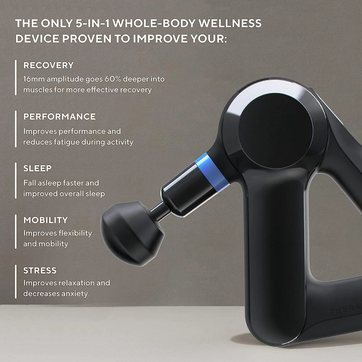 TheraGun Elite Ultra-Quiet Percussion Massage Gun for Deep Tissue Muscle Pain Relief, Handheld Electric Massager Perfect for Neck, Back, and Full Body Tension, Bluetooth and USB-C Charging, 5th Gen