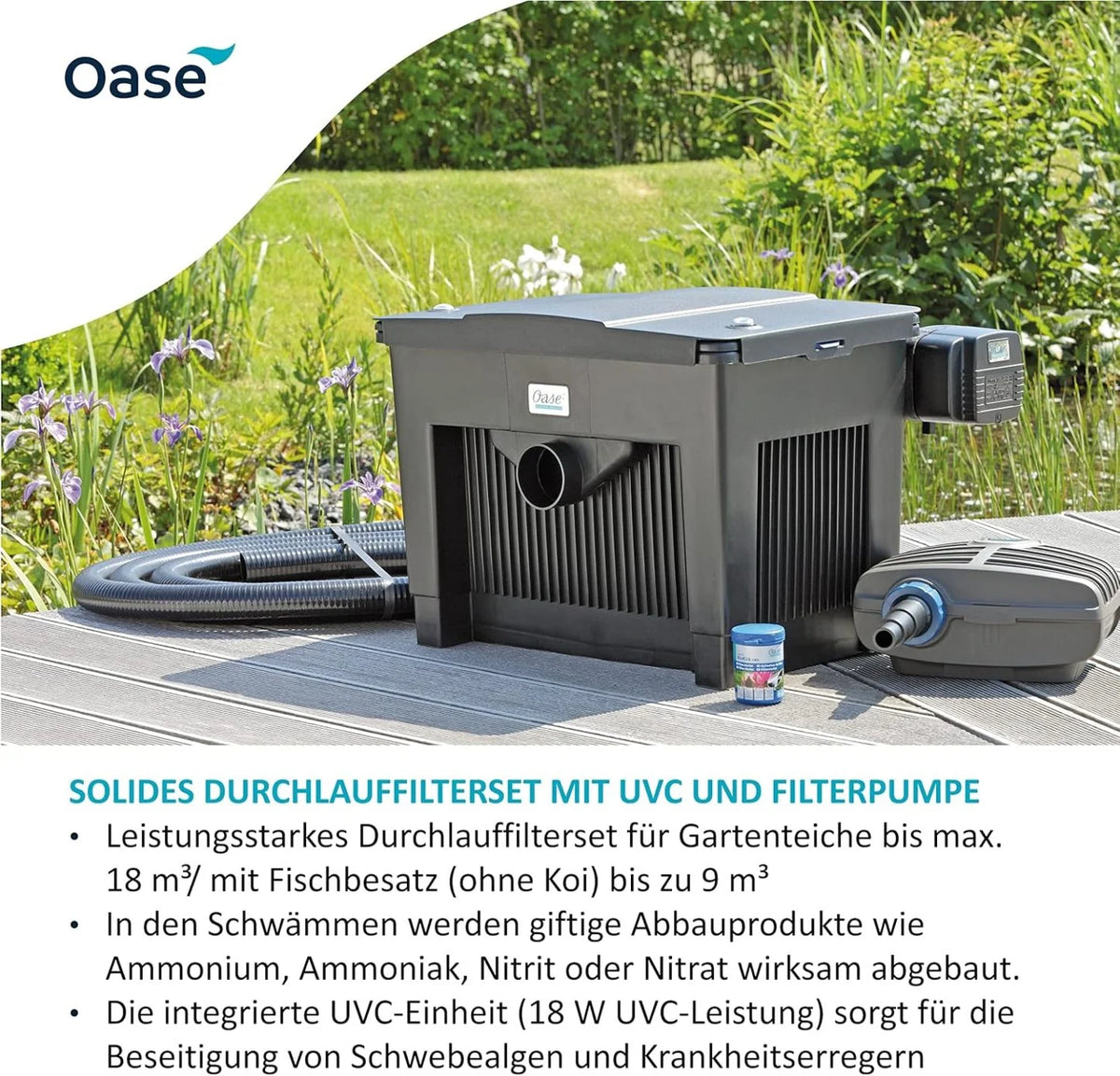 2026 OASE 56789 continuous filter BioSmart Set 36000 suitable for ponds up to 36 m3, filter system, filter complete set incl