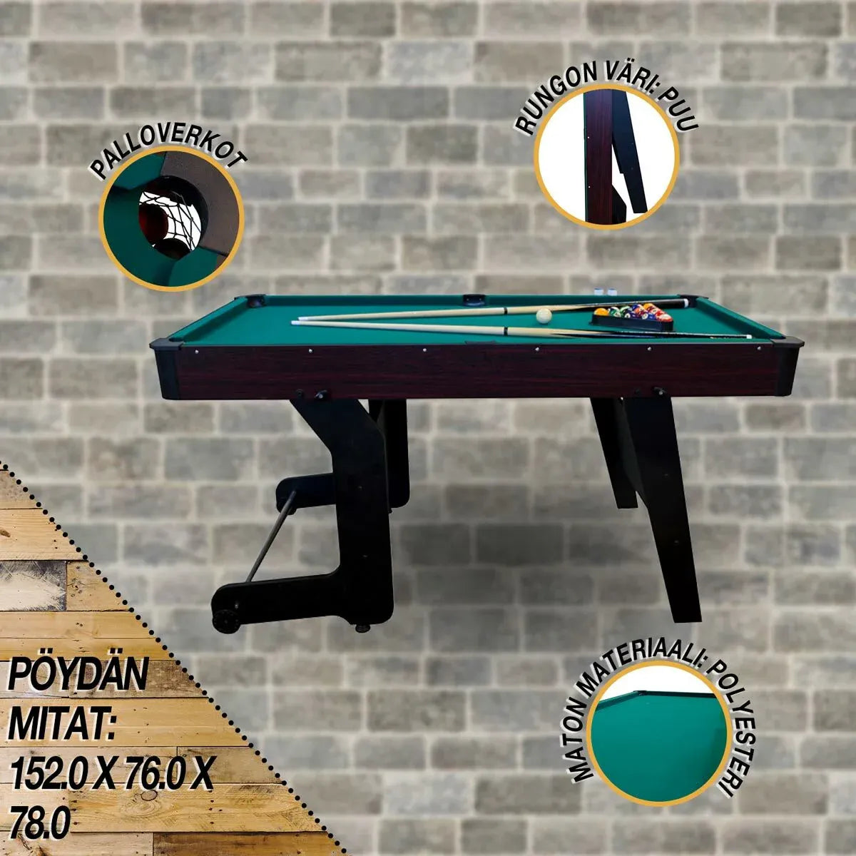 2026 Blackwood pool table Junior 5' - foldable