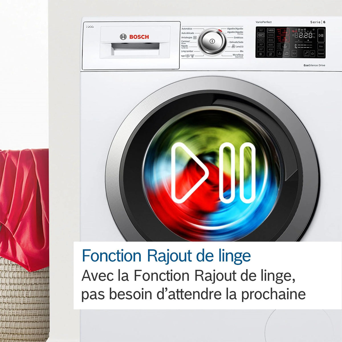 2026 Bosch WGB244A2FR, Series 8, Washing Machine Free, 9 kg, 1400 rpm, White
