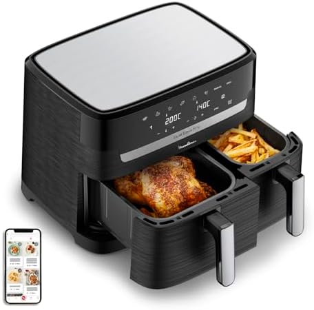 2026 Moulinex air fryer two compartments, very large capacity 11L, 10 people, 7 Automatic programs, oil-free fryer, Digital t